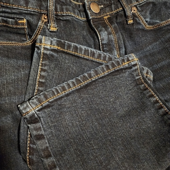 Mossimo Mid-Rise Curvy Bootcut Premium Denim Dark Blue Jeans Women's 4 S Short - Picture 3 of 5